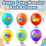 60 Pieces Monster Foil Balloons 6 Styles Decorative Birthday Party Balloons Kids Party Supplies For Kids Boys Girls Birthday Party Favors