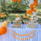 Welcome Baby Party Decorations - A Little Cutie Is On The Way Banner,Orange Themed Gender Reveal Banner,Little Cutie Birthday Party Decorations,Cutie Orange Hanging Banner Photo Props