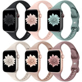 6-Pack Slim Silicone Bands for Apple Watch Series 1-10, Men & Women
