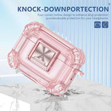 For Airpods Pro 2Nd Generation Clear Case Cover With Secure Lock Clip Full Drop Protection,High-Transparent Soft Tpu Material And Equiped With Cleaner Kit (Pink)