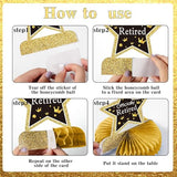 9PCS Retirement Party Decorations Gold Retirement Party Centerpiece Honeycomb Glitter Table Decorations Toppers for Happy Retirement Party Supplies Man and Women