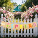 Hello Spring Banner, Pre-Assembled Tulip Burlap Spring Decorations Banner For Home Inside Room Mantle Wall And More