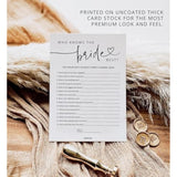 Bridal Shower Games, Who Knows The Bride Best Bridal Shower Game For 50 Guests, Minimalist