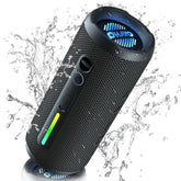 Portable Bluetooth Speaker, Ipx7 Waterproof Wireless Speaker With 24W Loud Stereo Sound, Active Extra Bass, Bluetooth 5.3, Rgb Lights, Dual Pairing, Up To 30H Playtime For Home, Outdoor, Party