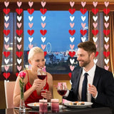 96 Red White Pink Heart Garland - No Diy - Valentine'S Day Party Decorations Supplies, Valentine'S Day Hanging String Garland Banner For Wedding Engagement Anniversary Valentines Day Decor
