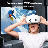 3Pcs Face Cover Pad For Oculus Quest 3S - Widen Facial Interface, Cool Ice Silk Face Pad, Pu Leather Face Cushion,Mesh Cloth Face Foam Pad Replacement,Vr Accessories Set For Meta Quest 3S