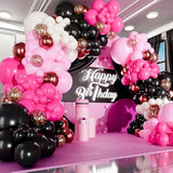 All-In-1 Pink Black And White Balloons Garland & Arch Kit β Small And Large Balloon β Hot Pink And Black Party Decorations For Birthday, Boss Baby, Mean Girls, Barbie, Minnie