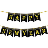 10ft Gold & Black 2026 Happy New Year Banner - No DIY Required