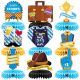 Father's Day Honeycomb Centerpieces, Blue Gold Dad Table Decorations, Happy Fathers Day Table Centerpieces for Dad Party Table Decor