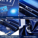 Retirement Party Decoration, 73x43'' Retirement Banner, Blue Silver