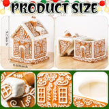 Gingerbread House Christmas Candy Jar With Lid 9.3 Inch Ceramic Christmas Cookie Jar Decorative Treats Storage Container For Holiday Kitchen Xmas Decoration Gift Counter