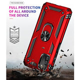 Compatible Phone Case For Samsung Galaxy A03S Case With Hd Screen Protector, Military Grade Protective Cases With Ring For Galaxy A03S (Red)