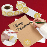 Snowflakes Christmas Stickers, Holiday Envelope Stickers Family Classroom New Year Decor Presents 500Pcs Per Roll With 4 Different Designs