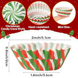 Christmas Mini Cupcake Liners - 600Pcs Merry Christmas Candy Baking Cups Muffin Cupcakes Wrappers, Xmas Tree Santa Disposable Chocolate Cake Wrap Making Supplies For Xmas Eve Party (10 Styles)