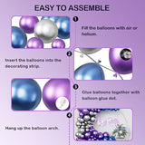 Metallic Purple And Blue Balloon Arch Garland Kit-Metallic Blue Balloo