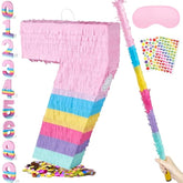 20 Inch Number 7 Piñata Candy Color With 30 Inch Piñata Stick Blindfold Confetti For Boys Girls Adults Birthday Party Decorations, Anniversary Celebration, Fiesta
