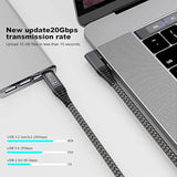 Short Usb C To Usb C Cable 1.65Ft, Usb C 3.2 Gen 2 Cable 20Gbps Data Transferr