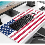 American Flag Xxl Extended Mouse Pad, Patriot Large Laptop Pad, Waterproof, Non Slip, Gaming Office And Home Stitching Edge Table Pad 35.4 X 15.7 X 0.12 Inches