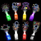 32 Pcs Finger Lights Space Theme Party Favors For Kids, Glow In The Dark Light Up Party Supplies Astronaut Toys Gifts Bulk For Boy Girl Birthday Goodie Bags Stuffers Back To School Classroom Prizes