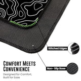 Gaming Mouse Pad Large, Black Topographic Mouse Pad, Large Mousepad Extended Office Desk Mat For Keyboard And Mouse, Stitched Edges | Non-Slip Base 31.5X11.8 Inch (Black)