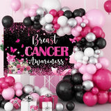 Breast Cancer Awareness Backdrop October Pink Ribbon Party Decorations for Home Breast Cancer Awareness Banner Background for Photography (Pink, 70.8x43.3 inch)