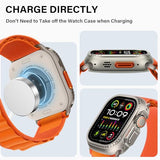 2 in 1 Metal Case Compatible with Apple Watch Ultra 3/2/1 49mm, Rugged Shockproof Metal Bumper Case with Back Cover for iWatch 49mm (Titanium)
