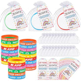 72 Pcs Motivational Wristbands Gifts Set For Students, Back To School Gifts Colored Inspirational Silicone Bracelets With Inspirational Cards Organza Bags Classroom Goodie Bag Fillers
