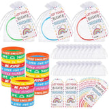 72 Pcs Motivational Wristbands Gifts Set For Students, Back To School Gifts Colored Inspirational Silicone Bracelets With Inspirational Cards Organza Bags Classroom Goodie Bag Fillers