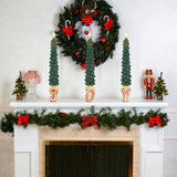 Christmas Tree Candles Battery Operated With Remote Timer, 4 Pcs Christmas Tree Flameless Taper Candles With 3D Flickering Flame, Green Led Tree Candlesticks For Christmas Home Winter Decor