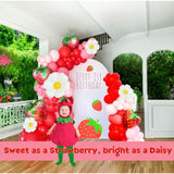 Strawberry Balloon Arch Kit: Red & Pink Party Decorations - 130 Piece