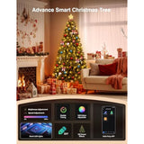 Smart Prelit Christmas Tree - 7.5Ft App Controlled Rgb Pre Lit Christmas Tree Lighted Pre-Lit Artificial Trees- With 400Led 1477 Branch Tips Customize Display Diy Dynamic Lighting Effect