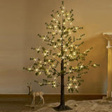Pre Lit Faux Noway Christmas Pine Tree Lights 6Ft 126 Warm White Led For Indoor Outdoor Home Decoration