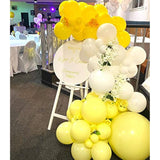 102pcs Yellow Balloon Garland Kit with White & Gold Confetti for Party Decor