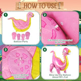 10 Pack Large Dinosaur Balloons For Birthday Party Decor 22-35 In Foil Giant 3D Self Standing Inflatable Blow Up Dinosaur Balloons For Dino Jungle Theme Baby Shower Party Supplies