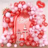 Red And Pink Balloon Arch Kit, 120Pcs Pastel Pink And Red Balloon Garland Kit Pearl Pink Party Balloons Latex Balloons For Valentines Day Decorations Birthday Baby Shower Wedding