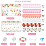 Pink Floral Baby Shower Decorations Include Pink Confetti Balloons Kit