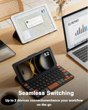 Universal Bluetooth Mini Keyboard For Iphone Android Phone, Portable Travel & Freewrite Style Keyboard With High-Visibility Orange Keys, Compact Wireless Keyboard For Phone Tablet Laptop