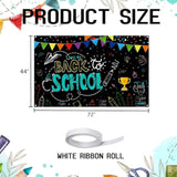 Welcome Back To School Backdrop Banner Sign 72X44 Inch, Back To School Party Decorations First Day Of School Banner Bulletin Board Welcome School Decor For Classroom
