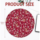 Merry Xmas Mouse Pad Santa Claus Round Mousepad With Non-Slip Rubber Base And Stitched Edge Mouse Mat For Wireless Computer Laptop Office Desk Accessories 8 X 8 Inches