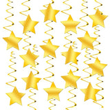 30-Pack Gold Star Hanging Swirls Party Decorations New Years Eve 2026