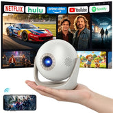 Mini Portable Lcd Projector Extra Short Throw 600 Ansi Lumens With Dual-Band Wifi6 5G Wireless 5.4 Bluetooth Android System,180° Adjustable Stand 40"-120" Display Screen