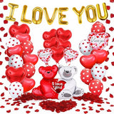 Teddy Bear I Love You Balloon Set, Pack of 55