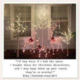 Set Of 3 Lighted Birch Tree 4Ft 6Ft And 8Ft Led Artificial Tree For Decoration Inside And Outside, Home Patio Wedding Festival Christmas Decor, Warm White