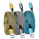 3 Pack 6FT MFi Certified Lightning Cable, Fast Charging Nylon Cord for iPhone/iPad