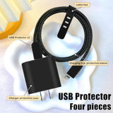 Diy Cable Protector For Iphone, Unique Design Frosted Black Charger Cover Silicone Wire Saver Soft Protector For Iphone 8 11 12 13 14 15 Plus Pro Max