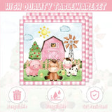 40pcs Pink Farm Party Supplies 20 Plates 20 Napkins Animal Party Decor