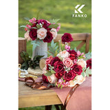 Rose Artificial Flowers Combo For Diy, Fake Red Rose Silk Flowers Greenery, Faux Flowers For Wedding Bridal Bouquet, Baby Shower, Table Centerpieces, Floral Arrangement, Party Home Decoration