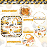 Construction Birthday Party Supplies Construction Theme Decorations Square Truck Constructions Disposable Plates Napkins Tableware Set For Boys Kids Birthday Party Favors Serves 24 Guests