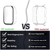 2-Pack Compatible For Amazfit Gts 4 Mini Screen Protector Cover, Tempered Glass Screen + All-Round Pc Matte Protector Case Set For Amazfit Gts 4 Mini For Women Men (Black&Clear)