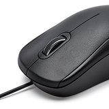 Basics 3-Button Usb Wired Mouse With Precision Scroll Wheel, 1000 Dpi, Ergonomic Grip, Plug And Play, 6-Foot Cable, Black